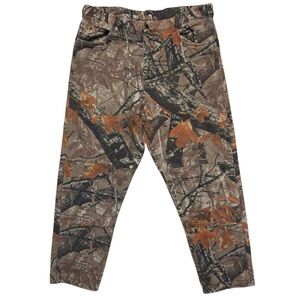 Wrangler Pants Mens 36x32 Camo Double Knee Fusion 3D Outdoors (Fits 36x31)